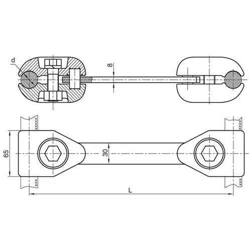 Распорки дистанционные типа РГ 300x15.2x18.9 мм РГ-1-300